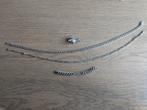 2 zilveren kettingen van 51 cm 1 zilveren karper hanger 925, Met hanger, Ophalen of Verzenden, Zo goed als nieuw, Zilver