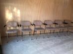 Vintage Gispen set van 6 stoelen eetkamer kantoor, Ophalen, Gebruikt, Metaal, Vijf, Zes of meer stoelen