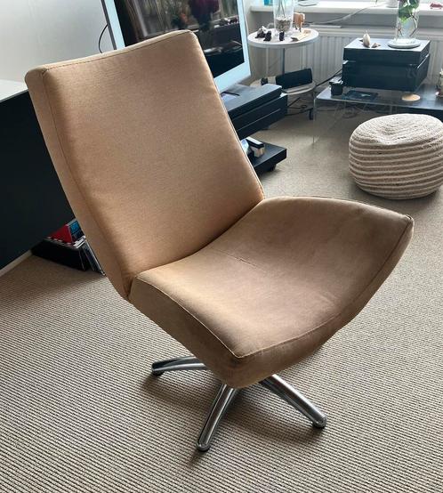 Draaifauteuil, Huis en Inrichting, Fauteuils, Gebruikt, Metaal, Stof, 75 tot 100 cm, 75 tot 100 cm, Ophalen of Verzenden