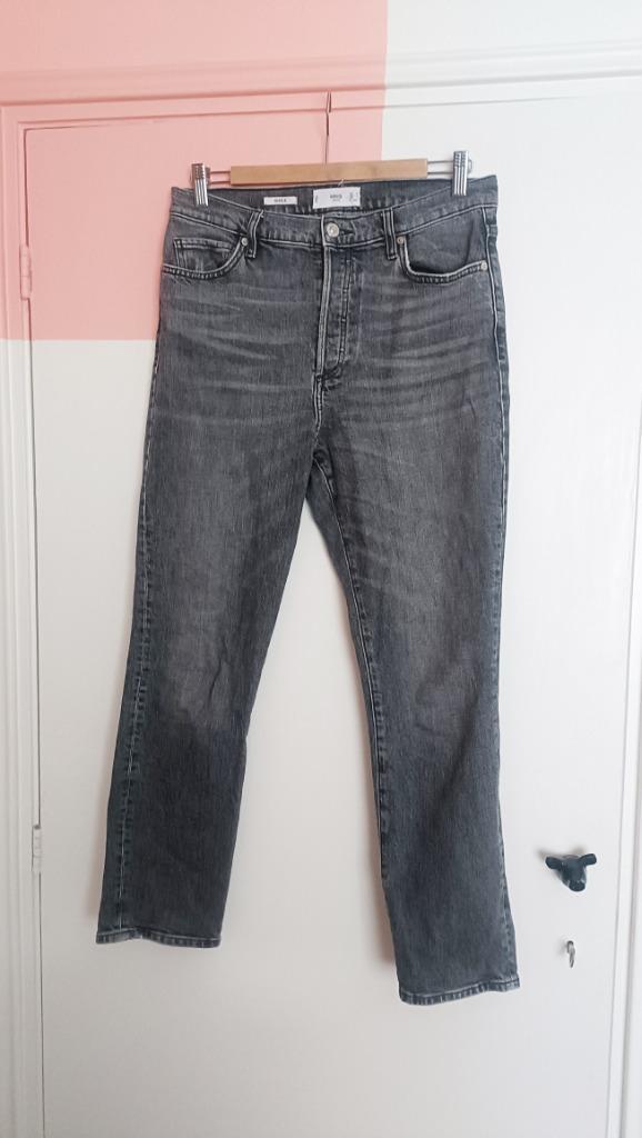 Grijze denim spijkerbroek van MNG jeans. Giselle. Straight, Kleding | Dames, Spijkerbroeken en Jeans, Zo goed als nieuw, W30 - W32 (confectie 38/40)
