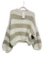 Trui Ambika gestreept wol&mohair nieuw met kaartjr, Maat 38/40 (M), Beige, Nieuw, Ophalen of Verzenden