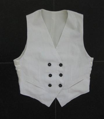 Gilet, wit, off-white  double-breasted. linnen katoen, 38 beschikbaar voor biedingen