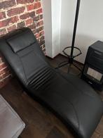 Zwarte ligstoel / chaise longue – modern design – kunstleer, Antiek en Kunst, Ophalen