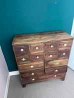 Retro houten ladekastje met leuke knopjes, Huis en Inrichting, Kasten | Ladekasten, Ophalen, Minder dan 50 cm, Gebruikt, 5 laden of meer