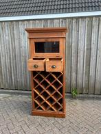 Wijnkast , wijnrek , bijzetkast teak erg handig en mooi, Ophalen of Verzenden, Zo goed als nieuw, 25 flessen of meer, 75 cm of meer