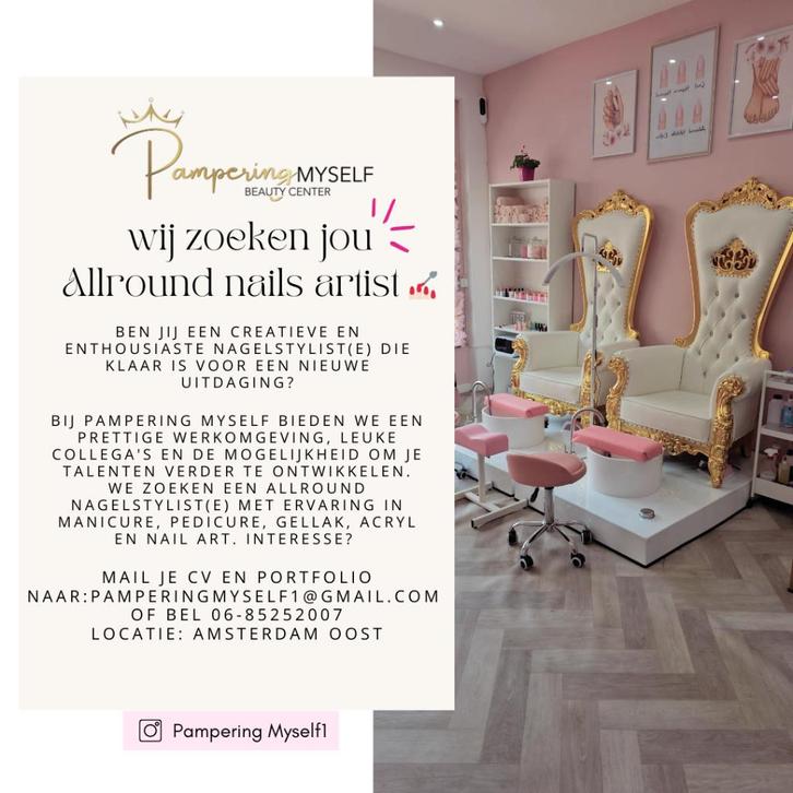 Nagelstyliste gezocht, Vacatures, Vacatures | Uiterlijke verzorging, Overige niveaus, Vanaf 1 jaar, Overige vormen, Geschikt als bijbaan