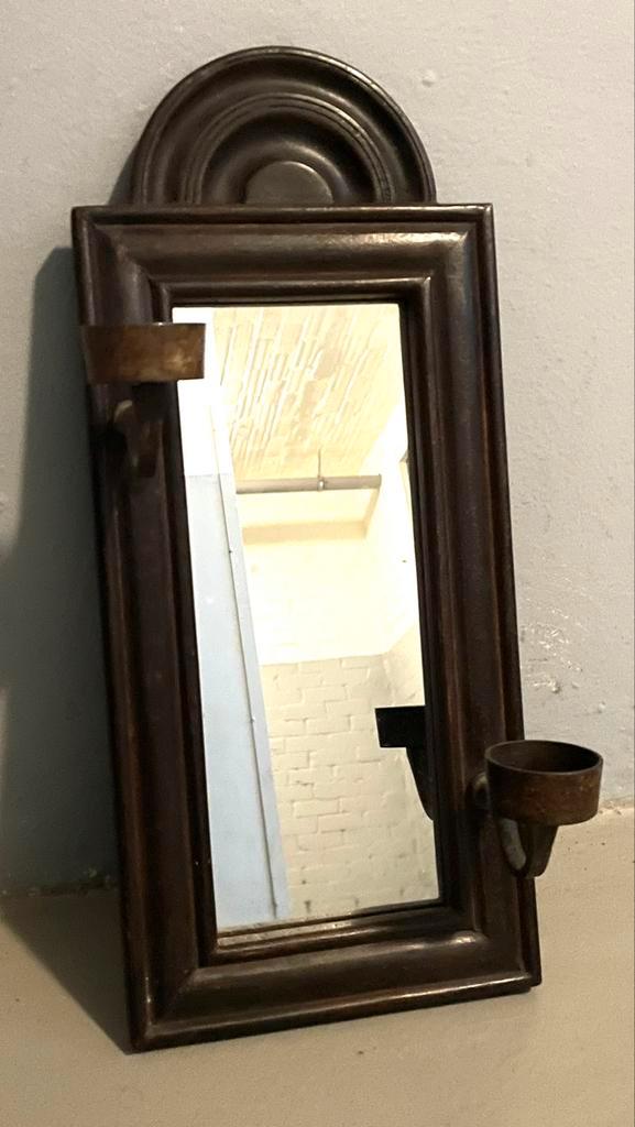 Spiegel hout / metaal, niet gratis wel betaalbaar, Huis en Inrichting, Woonaccessoires | Overige, Gebruikt, Ophalen