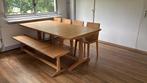 Massief eiken houten tafel met 4 stoelen 200 x 100, Huis en Inrichting, Tafels | Eettafels, Ophalen, Eikenhout, 200 cm of meer