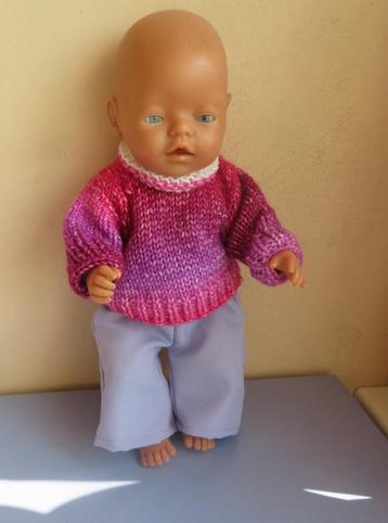 Poppenkleertjes poppenkleding Baby pop40-43c gebreid setje42 beschikbaar voor biedingen