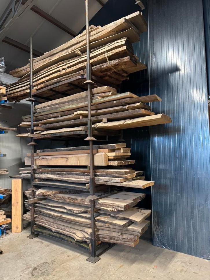 Partij gedroogde boomstam wandplanken/schaaldelen, Doe-het-zelf en Verbouw, Hout en Planken, Zo goed als nieuw, Plank, Eiken, 250 tot 300 cm