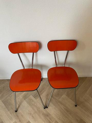 Oranje Formica Stoelen - Set van 2 beschikbaar voor biedingen