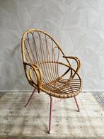 Rotan stoeltje fauteuil met roze frame, Ophalen, -, -, 75 tot 100 cm