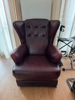 Antieke leren fauteuils, Huis en Inrichting, Fauteuils, Ophalen, Zo goed als nieuw, 75 tot 100 cm, 50 tot 75 cm