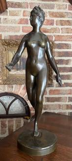 Diana Griekse GODIN jacht BRONS 59 cm HOUDON ARTEMIS cm hoog, Ophalen, Brons