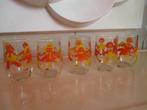 5 kinder glazen oranje geel jaren 70 design vintage retro, Ophalen of Verzenden, Huis en Inrichting