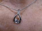 Modernist Finse Zilveren Hanger Bergkristal gesign + Ketting, Sieraden, Tassen en Uiterlijk, Antieke sieraden, Verzenden, Zilver