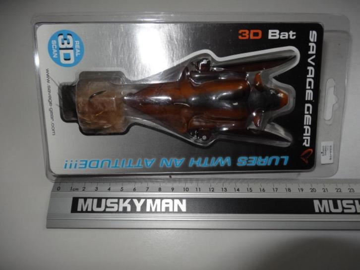 Kunstaas: Savage Gear 3D Bat 12,5 cm Crawling Topwater, Watersport en Boten, Hengelsport | Roofvissen, Nieuw, Overige typen, Verzenden