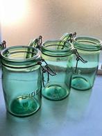 3 Franse vintage wekpotten 1lt L’Ideale, Antiek en Kunst, Antiek | Glas en Kristal, Ophalen of Verzenden