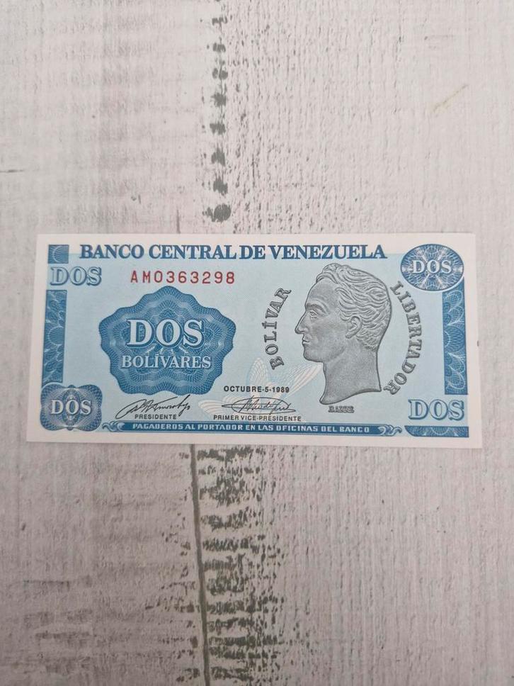 Venezuela 2 Bolivar 1989 Biljet UNC, Postzegels en Munten, Bankbiljetten | Amerika, Los biljet, Ophalen of Verzenden
