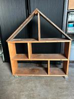 Zelfgemaakte poppenhuis op wieltjes, Ophalen, Gebruikt, Poppenhuis