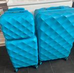 Set van 3 blauwe koffers, Sieraden, Tassen en Uiterlijk, Koffers, Ophalen, Hard kunststof, Zo goed als nieuw, 70 cm of meer