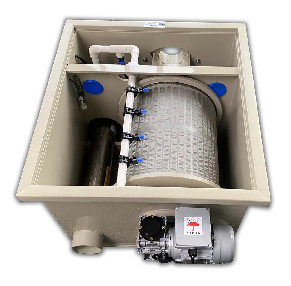 Losse trommelfilter 30m3 per uur met inbouwspoelpomp vijver, Tuin en Terras, 5384sg, Heeschkoi, Nieuw, Ophalen of Verzenden