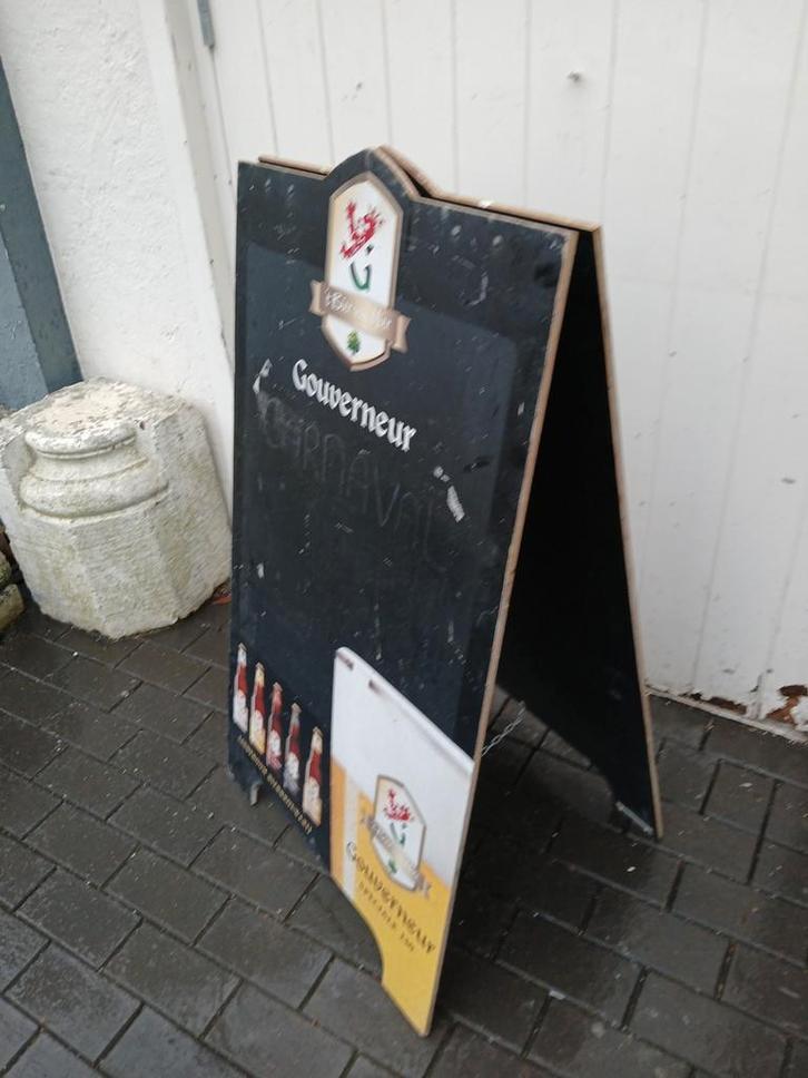 Lindeboom stoepbord Gouverneur krijtbord., Verzamelen, Biermerken, Gebruikt, Reclamebord, Plaat of Schild, Overige merken, Ophalen of Verzenden