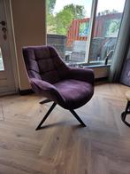 Velvet Draaistoel Grijs/Paars, Huis en Inrichting, Fauteuils, Ophalen, Minder dan 75 cm, Zo goed als nieuw, Metaal
