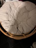 Rotan stoel met dik kussen, Huis en Inrichting, Stoelen, Ophalen, Bruin, Riet of Rotan, Zo goed als nieuw