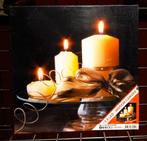 LEEGVERKOOP LED canvas schilderij 3 kaarsen schaal, 30x30 cm, Ophalen