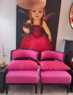2 fraaie design fauteuils roze, Ophalen, Zo goed als nieuw, Overige kleuren