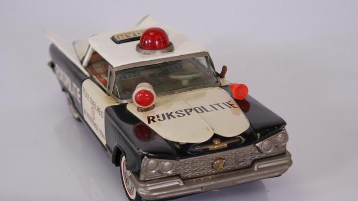 Blikken politieauto – Rijkswacht/Rijkspolitie Japan Jaren 60, Antiek en Kunst, Antiek | Speelgoed, Ophalen of Verzenden