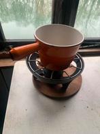 Vintage Fondue Set - Oranje Emaille, Ophalen of Verzenden, Gebruikt, Brander, Fondueset