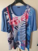 Multi-print 't-shirt Barbara Lebek in blauw-rood-wit, Blauw, Barbara Lebek, Gedragen, Shirt of Top