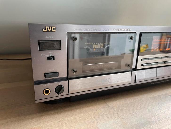 JVC TD-V1010 Digifine 3 head topklasse cassettedeck, Audio, Tv en Foto, Cassettedecks, Enkel, JVC, Tiptoetsen, Tape counter, Ophalen of Verzenden