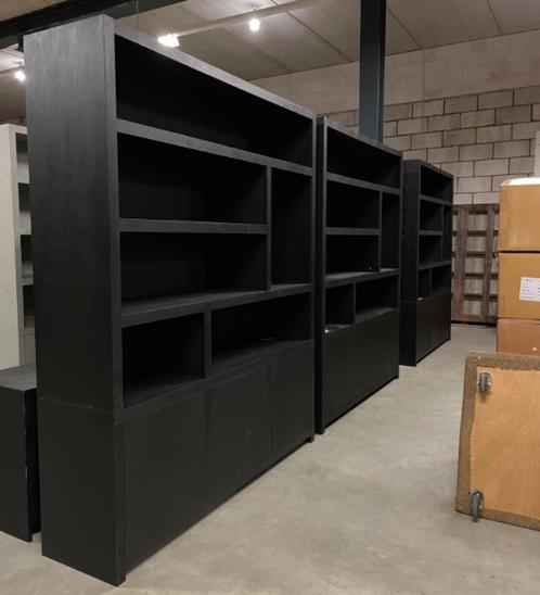 vakkenkast zwart eiken fineer 180cm hotel chique, Huis en Inrichting, Kasten | Wandmeubels, Nieuw, 200 cm of meer, 150 tot 200 cm