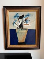 Kunst schilderij mid century modern art painting vintage, Ophalen of Verzenden