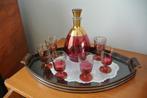 Vintage karaf met 6 kristallen borrelglaasjes, Ophalen, Zo goed als nieuw, Overige typen