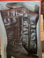 Bruine leren laars hak 7cm, Kleding | Dames, Schoenen, Hoge laarzen, Bruin, Ophalen of Verzenden, Gedragen