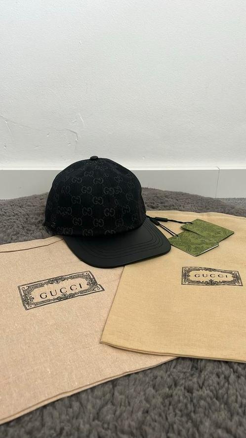Gucci pet zwart met leer maat M/L, Kleding | Heren, Hoeden en Petten, Nieuw, Pet, 57 cm (M, 7⅛ inch) of minder, Ophalen of Verzenden