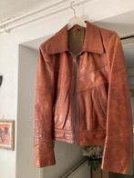 Bruine leren heren jas maat 54, Ophalen of Verzenden, Gedragen, Maat 46/48 (XL) of groter, Bruin