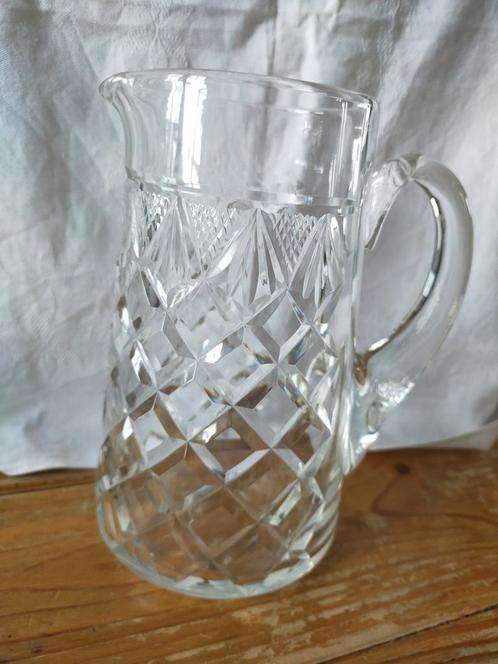 Zware Kristallen Schenkkan / Vaas / waterkan - Geslepen, Antiek en Kunst, Antiek | Glas en Kristal, Ophalen of Verzenden