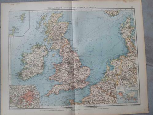 83-84 / Groot Brittannië Ierland  Nederland Litho uit 1899, Antiek en Kunst, Kunst | Litho's en Zeefdrukken, Ophalen of Verzenden