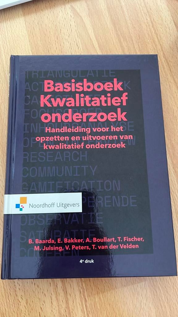 Basisboek Kwalitatief Onderzoek - 4e druk, Boeken, Ophalen of Verzenden, Alpha, Zo goed als nieuw, HBO