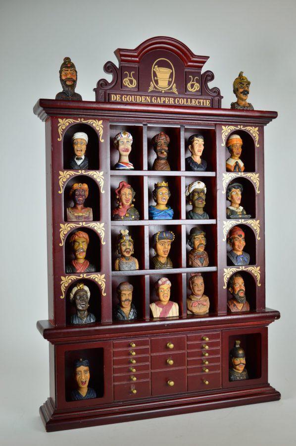 Complete collectie Gouden Gapers in kast, Antiek en Kunst, Kunst | Designobjecten, Ophalen of Verzenden