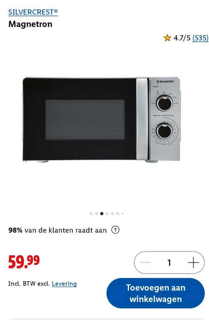 Silvercrest Magnetron - Nieuw in doos!, Witgoed en Apparatuur, Magnetrons, Nieuw, Vrijstaand, Magnetron, Minder dan 45 cm, Draaiplateau