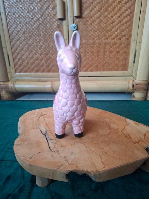 Roze alpaca/lama spaarpot, keramiek, Verzamelen, Spaarpotten, Nieuw, Dier, Steen, Aardewerk of Keramiek, Ophalen of Verzenden
