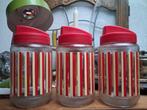 uit oma's keuken 3 nostalgische / vintage glazen potten, Ophalen of Verzenden