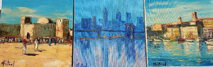 Schilderijen Vincent Rallo (Fra 1954), Antiek en Kunst, Kunst | Schilderijen | Klassiek, Ophalen of Verzenden