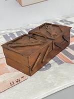 1950 antiek Antieke sieradendoos Hout kist doos met schepen, Antiek en Kunst, Curiosa en Brocante, Ophalen of Verzenden